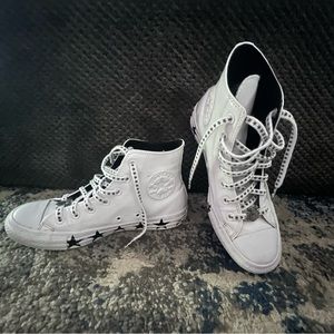Womans Miley Cyrus White High Top Converse